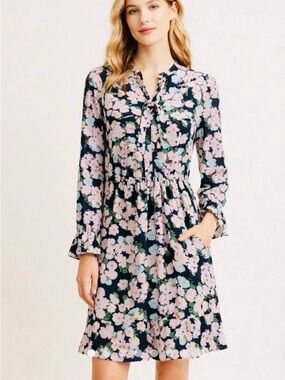 J.Crew Mercantile Drapey Tie Front Floral Dress/ Size S
